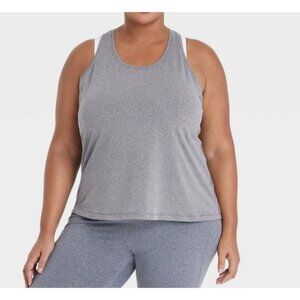 All In Motion - Women's Essential Racerback Tank Top - Heathered Black - XXL